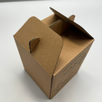 Boîte en papier kraft écologique recyclable personnalisée avec poignée, pliable, de qualité alimentaire, impression quadricolore, facile à transporter