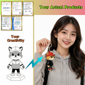 Porte-clés en caoutchouc personnalisé mignon et <span class=keywords><strong>pas</strong></span> <span class=keywords><strong>cher</strong></span>, OEM ODM, dessin animé, 2D 3D, en PVC souple, pour cadeaux promotionnels et publicitaires - Product Image 1
