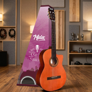 กีตาร์คลาสสิค Midex CG-390M ขนาด 39 นิ้ว 4/4 คอไม้ Sapele ปรับระดับได้  ฟิงเกอร์บอร์ดไม้ Indian Rosewood  เคลือบเงาสีส้ม  นุ่มนวล - Product Image 3