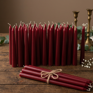 Bougies coniques rouges magnifiques en gros, fabriquées à la main en cire de soja et de paraffine, pour Halloween, mariages, Noël, anniversaires, livraison propre - Product Image 3