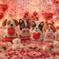 Nouveau design Ballons en aluminium Chien Amour Saint-Valentin, Ballons chiot en forme de cœur emboîteurs pour Décoration de Fête de Confession et Anniversaire, Fournisseur