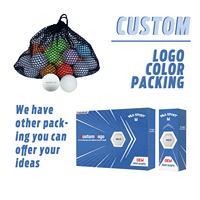 Bola Golf Warna-Warni Custom Logo Gaya Baru, Finishing Matte, Tahan Lama, Jarak Jauh, Sesuai Standar USGA