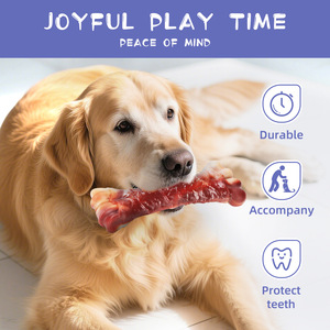 Jouet à mâcher pour chien en nylon indestructible, os pour mâcheurs agressifs, jouet pour animaux de compagnie à texture de viande réaliste, en vrac - Product Image 4