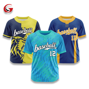 Maillots de baseball personnalisés unis pour équipes, vente en gros, chemises athlétiques décontractées, broderie de logo, impression, uniforme de baseball en polyester Pbq2512 - Product Image 1