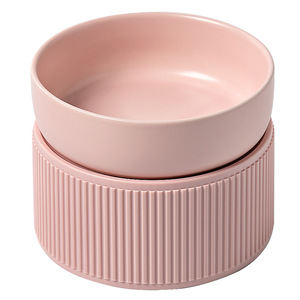 Manufacturer Wholesale White Green pink <strong>Dog</strong> Ceramic <strong>Bowl</strong> with Elevated Bottom - Product Image 4