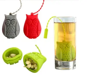 Креативное чайное ситечко с милой совой, чайные пакетики, пищевой силикон, фильтр для заварки чая с листочками