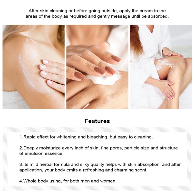 Natural 100g Deep Moisturizing and Nourishing Body Effective Whitening Cream Skin Bleaching Cream for Dark Skin