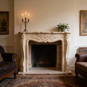 เตาผิงแบบตั้งพื้น ดีไซน์ฝรั่งเศส แกะสลักด้วยหินธรรมชาติ  ปรับแต่งขนาดได้ - Product Image 6