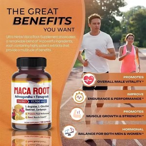Complément alimentaire pour adultes en marque privée OEM, capsules de maca noire, d'ashwagandha et de fenugrec pour hommes, 60 unités, soutien énergétique et sommeil - Product Image 2