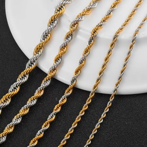 Chaîne en acier inoxydable torsadée couleur or/argent pour homme, largeur 2,3 mm/3 mm/4 mm/5 mm/6 mm, longueur 16 à 30 pouces - Product Image 2