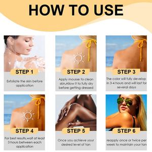 Mousse Autobronceador de Secado Rápido y Suave de 60 ml, Marca Privada, el Más Vendido de Fábrica, para un Bronceado de Aspecto Natural - Product Image 4