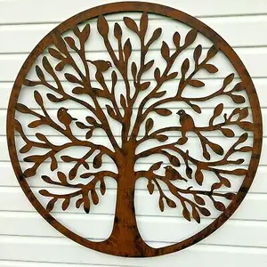 Plant Boom Onderwerp Corten Staal Metal Wall Art Decor Abstract Kunstwerk