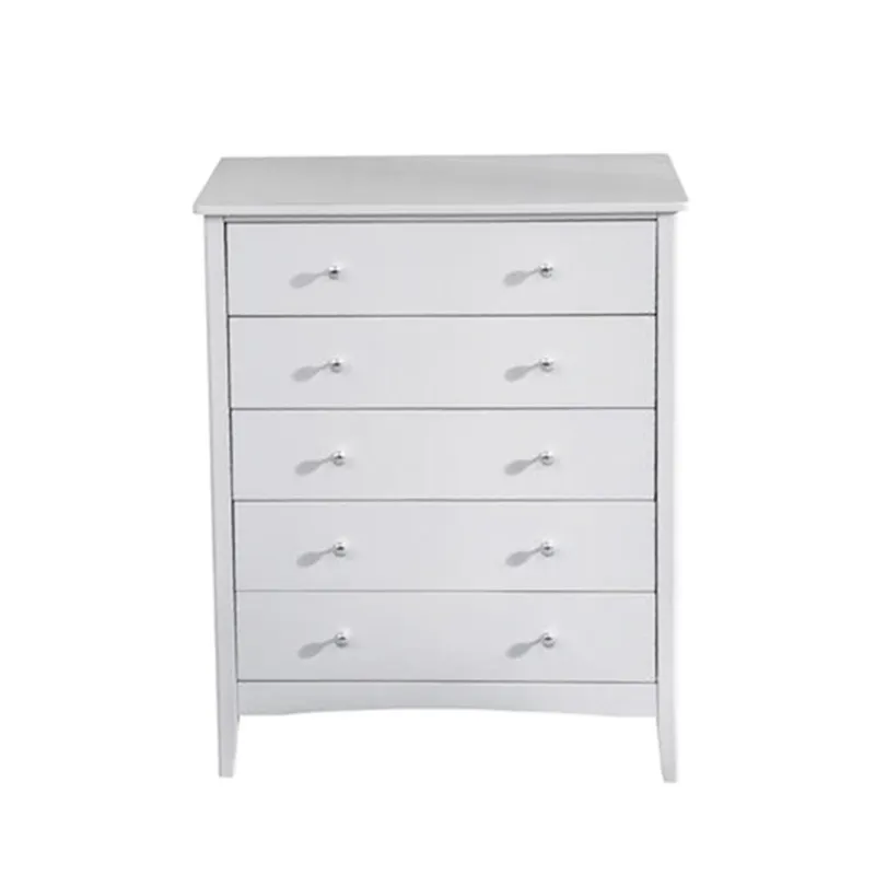 Armoire de rangement en bois blanc personnalisé à 5 tiroirs, commode de chambre à coucher, placard de rangement, commode, meubles