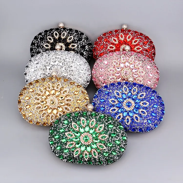Amiqi MRY65 tas tangan oval kristal mewah UNTUK WANITA "s clutch berlian imitasi tas makan malam tas tangan dan dompet wanita