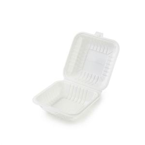 Contenedor de Alimentos Desechable, Biodegradable, Ecológico, de Bagazo Blanco, Apto para Microondas, Compostable, Tipo Bento - Product Image 3