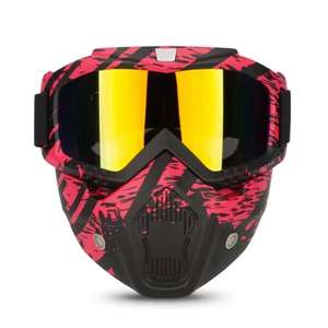 Masque facial aux couleurs vives avec motif floral et crâne, en matériau PC durable, parfait pour Halloween, Black Friday, Noël - Product Image 6