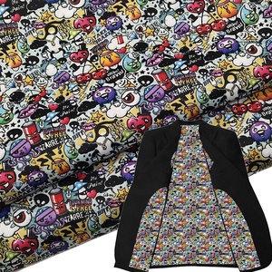 Envío Rápido, Forro Estampado Elegante con Diseño de Calavera y Flores, Estilo Antiguo, Forro para Traje de Hombre - Product Image 3
