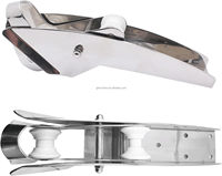 Rodillo de proa para ancla de barco de acero inoxidable, articulado y pivotante, doble, con pasadores de liberación rápida articulados