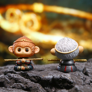 Nouvelles figurines de collection 2D tendance pour garçons, modè<span class=keywords><strong>le</strong></span> en résine du <span class=keywords><strong>Roi</strong></span> Singe, boîte mystère, cadeau, mini figurines de bureau décoratives 6 cm, marque PHJ - Product Image 2