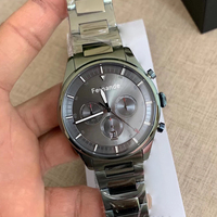 Montre pour homme de style professionnel, quartz, mode, étanche, chronographe, bracelet en acier inoxydable, aiguilles lumineuses, date