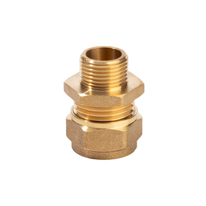 Raccord biconique en laiton forgé avec anneau en laiton Connecteur de tuyau en laiton Raccord en <span class=keywords><strong>cuivre</strong></span> réduisant droit - Product Image 1