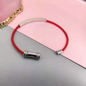 Pulsera de Cuerda Tejida de Acero Inoxidable de Alta Calidad, Personalizada, de Acero Titanio, Ajustable en Longitud, para Hombres y Mujeres - Product Image 1