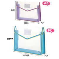 Caja Archivadora de PP para Oficina y Estudiantes, Estuche de Almacenamiento Impermeable con Botón, Clasificador de Papel, Archivador FC, Cartera de Plástico Expandible