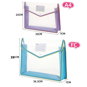 Grande capacità PP cartella scatola di File per ufficio e uso dello studente impermeabile custodia pulsante per la selezione della carta prodotti di archiviazione FC - Product Image 5