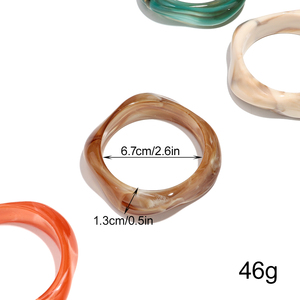 Bracciali in Resina Casual di Tendenza 2025, Gioielli Colorati Geometrici, Braccialetti Acrilici Quadrati di Grandi Dimensioni per Donne - Product Image 5
