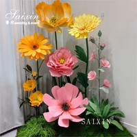 Groupe de fleurs artificielles modernes de haute qualité rose et jaune Offre Spéciale