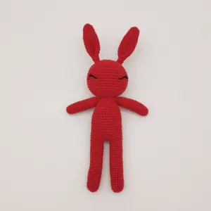 Venta al por mayor lindo conejito muñeca-Muñecas hechas a mano personalizadas de conejos pequeños, muñeco de ganchillo, conejo