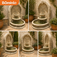 Fontaine murale décorative pour salon intérieur, style européen moderne, panneau sculpté à la main beige personnalisé, effet cascade