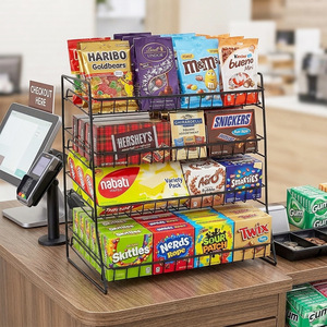 Supermarket Convenience Store Cashier Snack Shelves Small Food Display Double Tier Modern Stainless Steel Shelves - Product Image 4