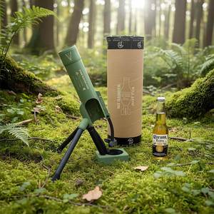 Nouveauté d'usine : Ouvre-bouteille de bière style mortier, lanceur de capsules amusant pour fêtes, barbecues et ouverture de boissons - Product Image 1