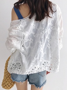 Nuovo Coprispalle Boho <span class=keywords><strong>in</strong></span> <span class=keywords><strong>Pizzo</strong></span> Ricamato 2026 da Donna, con Laccetti Frontali e Bordo all'Uncinetto, Lavorato a Maglia Sottile Estivo, Servizio Personalizzato ODM OEM - Product Image 3