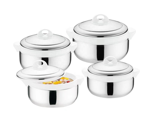 Ensemble de <span class=keywords><strong>casseroles</strong></span> à double paroi en acier inoxydable de haute qualité, 4 pièces, avec double poignée, compatible gaz et <span class=keywords><strong>induction</strong></span>, design moderne pour - Product Image 2