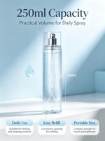 Flacons pulvérisateurs en plastique PET de 150 ml à 250 ml pour brumes corporelles, lotions, shampoings, masques faciaux et sérums de soin de la peau - Personnalisables
