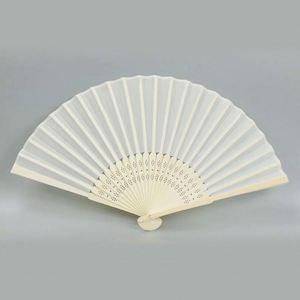 Portable Bamboo Folding Fan with Floral <b>Pattern</b> Carved and Painted Folk Art Design for Parties and Promotions - Product Image 1