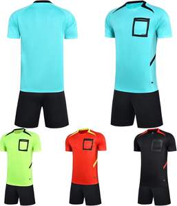 サッカー審判ジャージセット女性 & 男性夏用サッカーアンパイアユニフォーム半袖ラウンドネック抗菌ポリエステル100% - Product Image 2