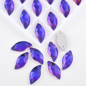 Oleeya Rhinestones Wholesale <b>Leaf</b> Shape Colorful Crystal Sew on Rhinestones Sewing Stones for Clothing - Product Image 3