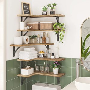 Support mural en bois salle de bain cuisine planche support de rangement suspendu support de rangement déflecteur - Product Image 3
