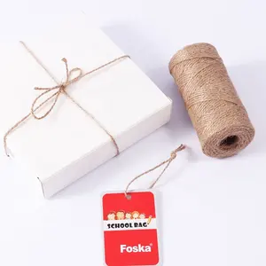 FOSKA 164 Feet Twine String Durable Premium Quality Neatly and Orderly Natural Brown String Gift Wrapping Jute Rope