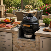 Mini barbecue Kamado de table en céramique, hibachi portable au charbon de bois pour petite terrasse ou balcon