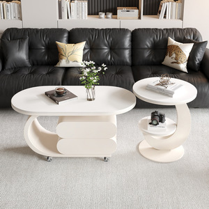 <span class=keywords><strong>Mesa</strong></span> de Centro Móvil con Estructura Metálica y Tapa de Piedra, con Ruedas para Almacenamiento, para Hogares Pequeños - Diseño Minimalista de Lujo 2025, <span class=keywords><strong>Mesa</strong></span> Compacta - Product Image 2