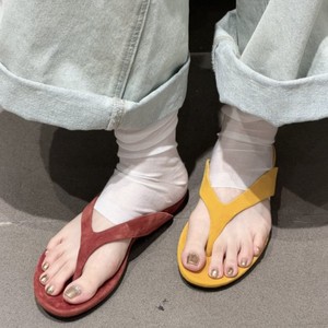 Faux Suede Flip Flops Women Open Toe <b>Summer</b> Outdoor <b>Slippers</b> Soft Rubber Outsole Anti-Slippery Comfortable Round Toe Sandals - Product Image 4