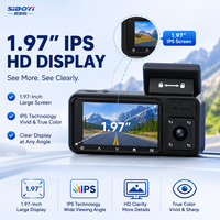 SIBOYI 1.97" IPS 3 Kanallı AHD 1080P WiFi Çift Lensli Araç Kamerası FHD Araç DVR Video Kaydedici Ön/Arka Park Kamerası