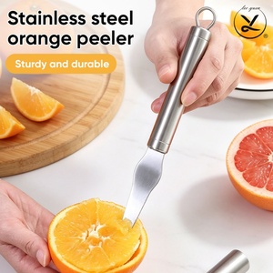Éplucheur d'orange manuel en acier inoxydable 304 de haute qualité, éplucheur de peau d'agrumes en métal, trancheur de citron professionnel, gadget de cuisine - Product Image 1