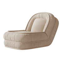 Sillón Reclinable Ajustable con Estructura Metálica, Sofá Cama Plegable de Felpa para Sala de Estar, Dormitorio, Lectura y Relajación