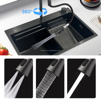 Évier de cuisine OEM multifonctionnel en acier inoxydable fait main, moderne, à cuve unique, à poser sur le comptoir, avec planche à découper intégrée