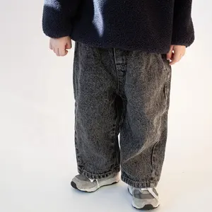 Wholesale Custom Wash Color Unisex Children Vintage Denim Pants Casual Kids Jeans